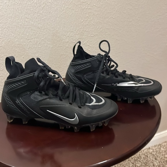 Nike Alpha Huarache 8 Elite Black Light Smoke Grey SZ 7 Lacrosse Cleats - Picture 1 of 9